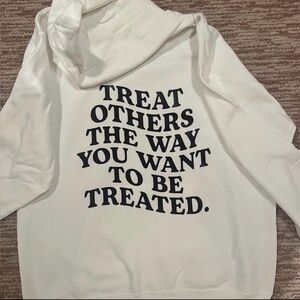 Gildan White Hoodie with Black Text